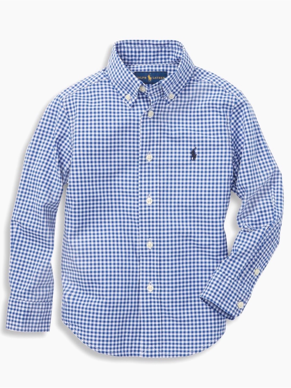 Ralph Lauren Boys' Blue Gingham Button-Down Shirt 3T